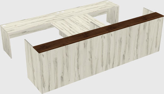 Shared u-shaped reception desks