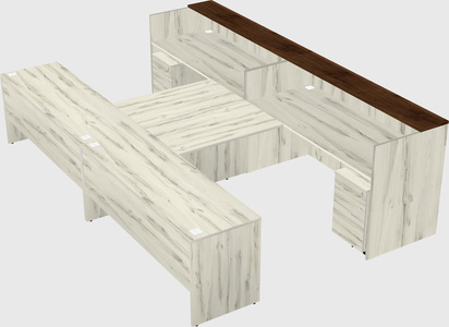 Shared u-shaped reception desks