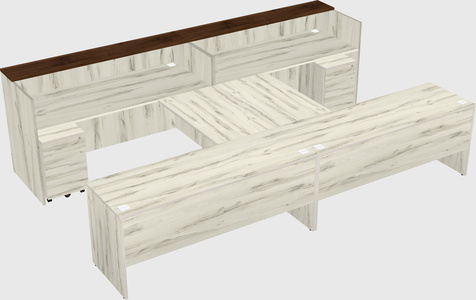Shared u-shaped reception desks
