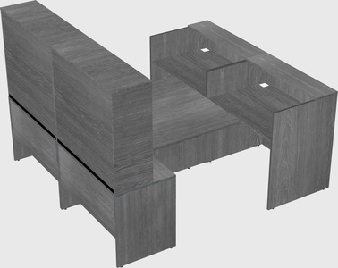 Shared u-shaped reception desks