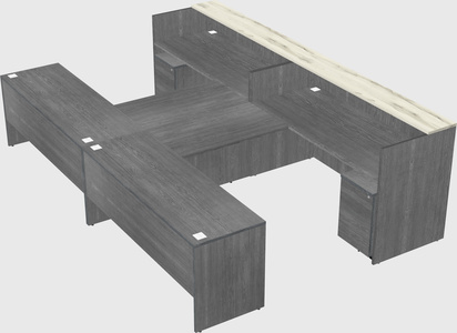 Shared u-shaped reception desks
