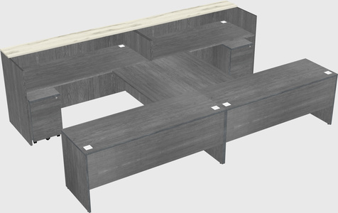 Shared u-shaped reception desks