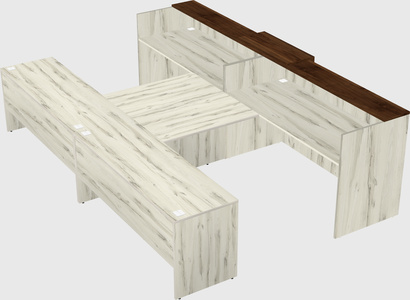 Shared u-shaped reception desks