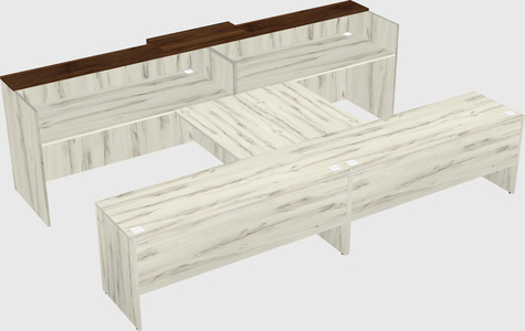 Shared u-shaped reception desks