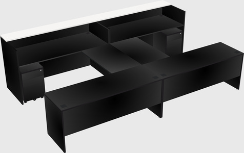 Shared u-shaped reception desks