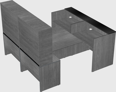 Shared u-shaped reception desks