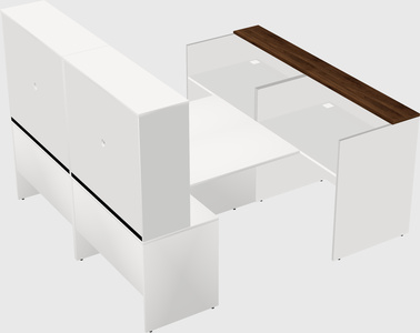 Shared u-shaped reception desks