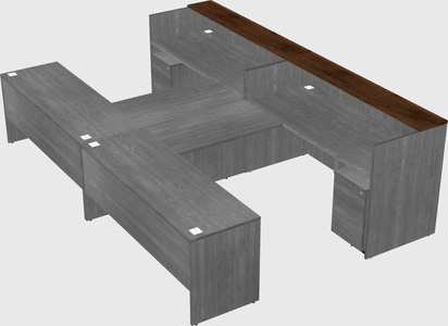 Shared u-shaped reception desks
