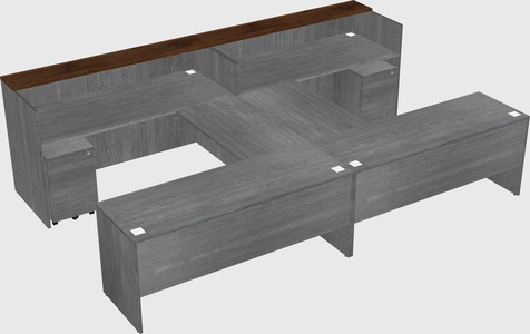 Shared u-shaped reception desks