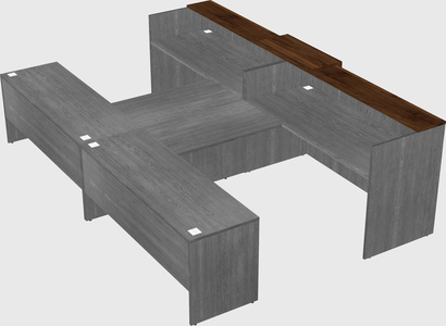 Shared u-shaped reception desks