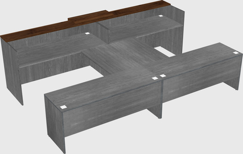 Shared u-shaped reception desks