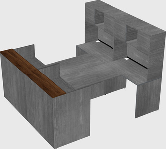 Shared u-shaped reception desks