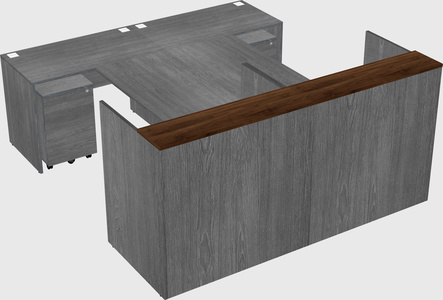 Shared u-shaped reception desks