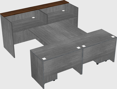 Shared u-shaped reception desks