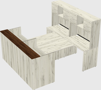 Shared u-shaped reception desks