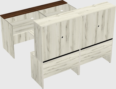 Shared u-shaped reception desks
