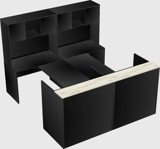 Shared u-shaped reception desks