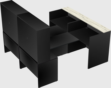 Shared u-shaped reception desks