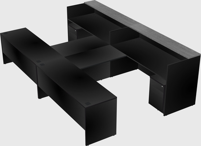 Shared u-shaped reception desks