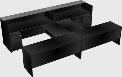Shared u-shaped reception desks