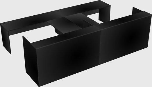 Shared u-shaped reception desks
