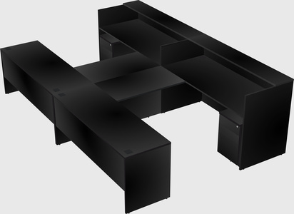 Shared u-shaped reception desks