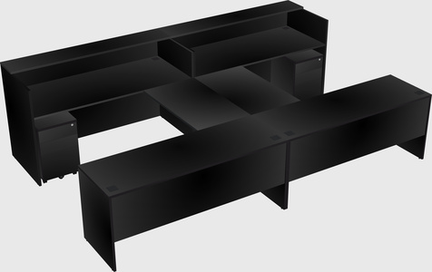Shared u-shaped reception desks