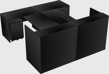 Shared u-shaped reception desks