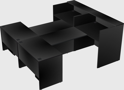 Shared u-shaped reception desks