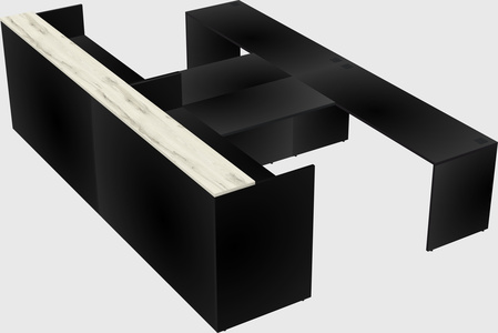 Shared u-shaped reception desks