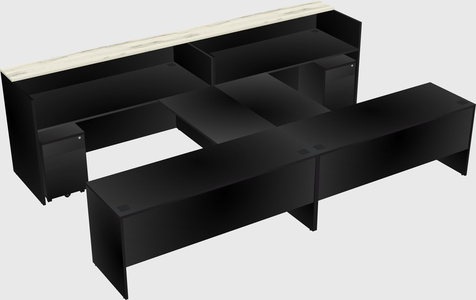 Shared u-shaped reception desks