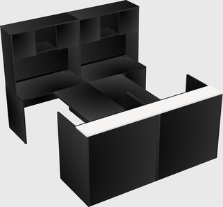 Shared u-shaped reception desks