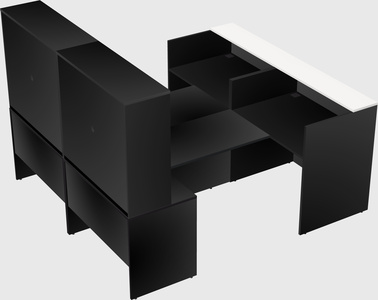 Shared u-shaped reception desks