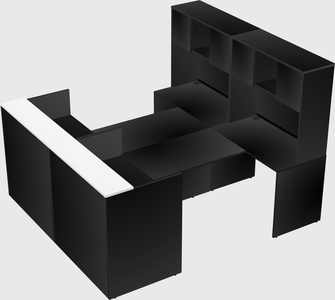Shared u-shaped reception desks