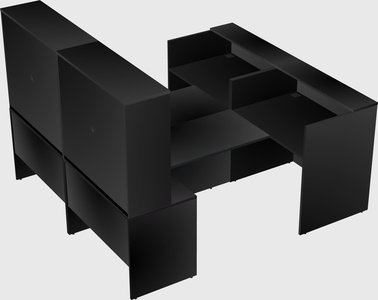 Shared u-shaped reception desks