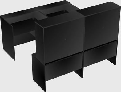 Shared u-shaped reception desks