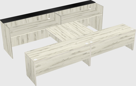 Shared u-shaped reception desks