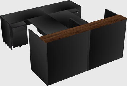 Shared u-shaped reception desks