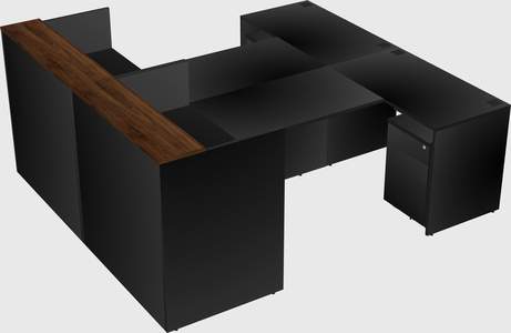 Shared u-shaped reception desks