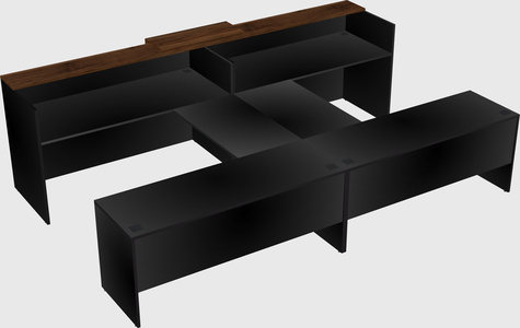 Shared u-shaped reception desks