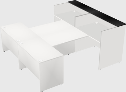 Shared u-shaped reception desks