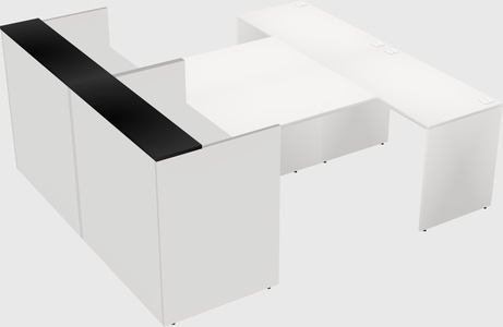 Shared u-shaped reception desks