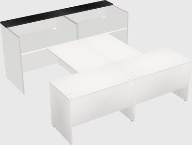 Shared u-shaped reception desks