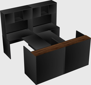Shared u-shaped reception desks