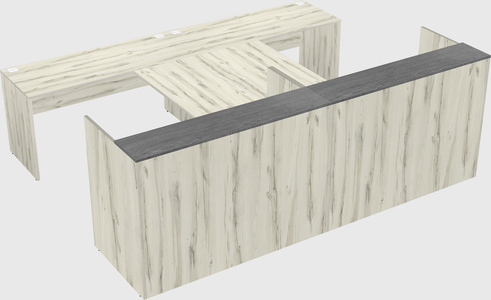 Shared u-shaped reception desks