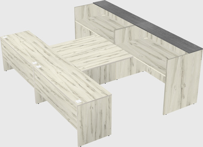Shared u-shaped reception desks