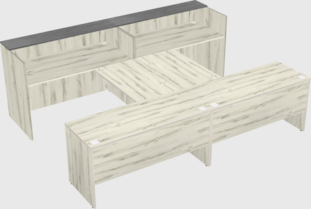 Shared u-shaped reception desks