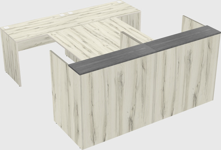 Shared u-shaped reception desks