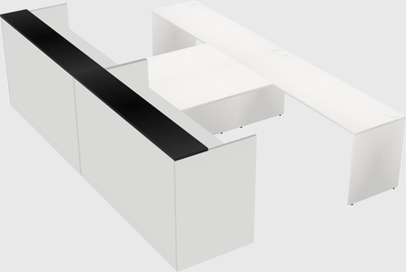 Shared u-shaped reception desks
