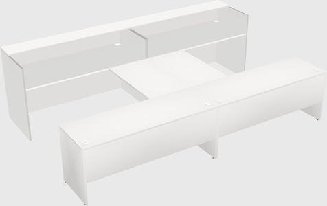 Shared u-shaped reception desks